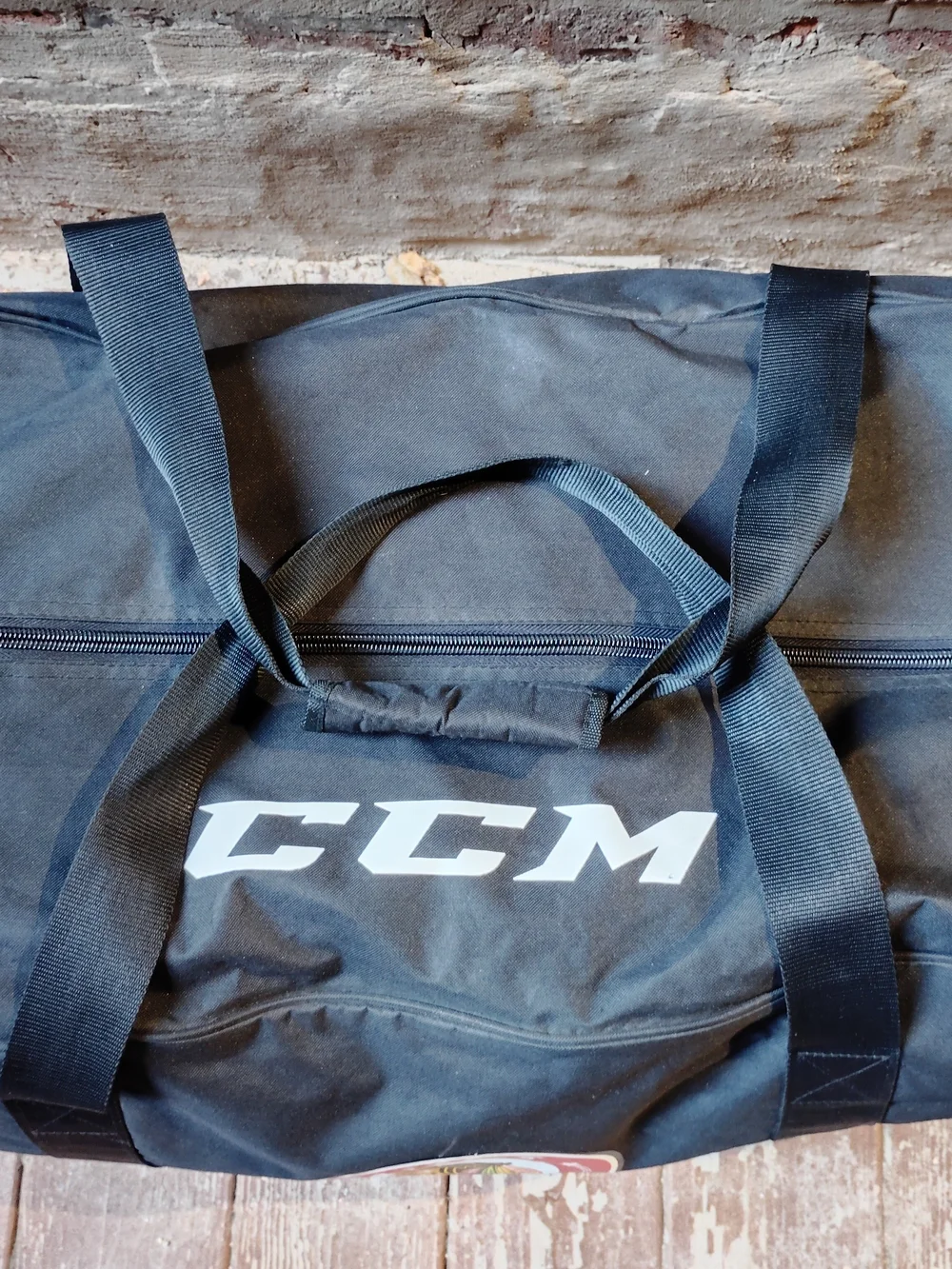 CCM XXLARGE Black Duffel/Hockey Bag With Little Blackhawks Logo& Learn To Play